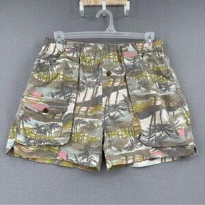 Tommy Bahama Swim Trunks Mens Large Hawaiian Aloha Palm Drawstring Fully Lined